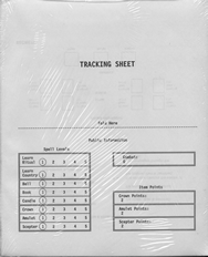 Pack of five tracking sheets